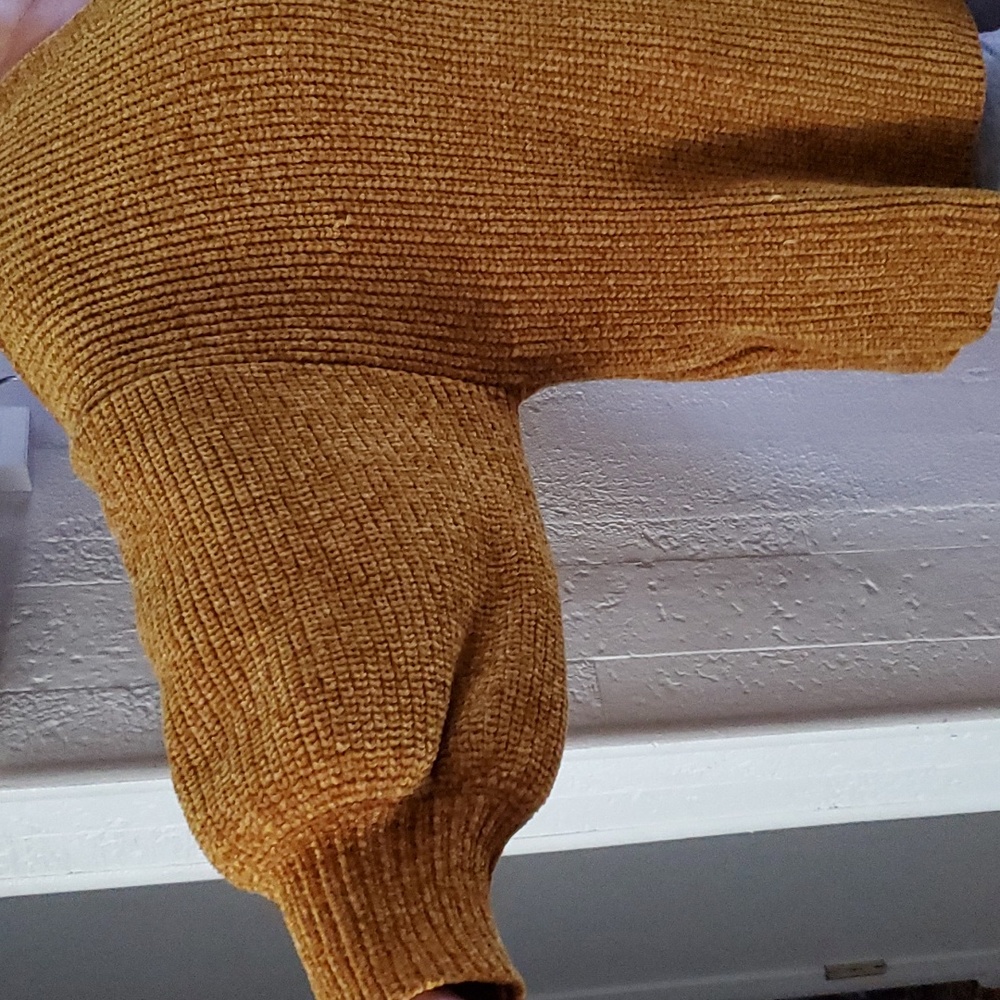 Chenille Yellow Cardigan - Picture 2 of 8